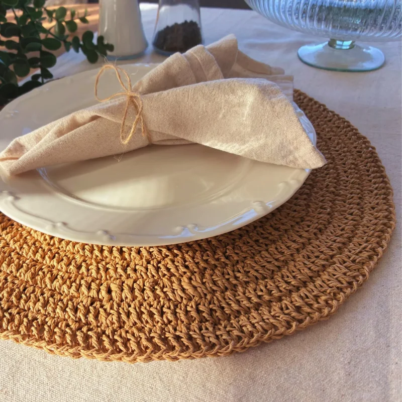 Hand Crocheted Paper Yarn Placemat