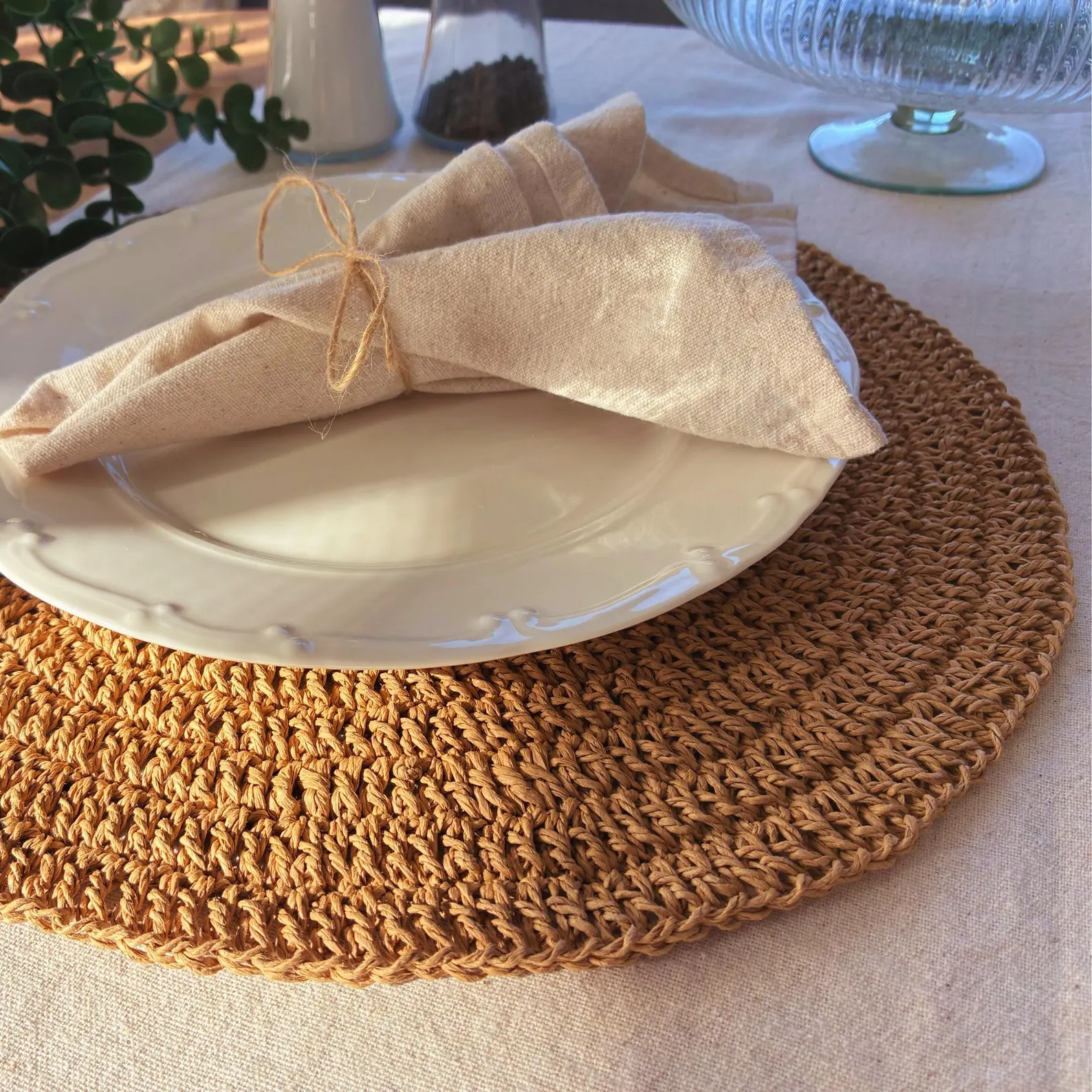 Hand Crocheted Paper Yarn Placemat