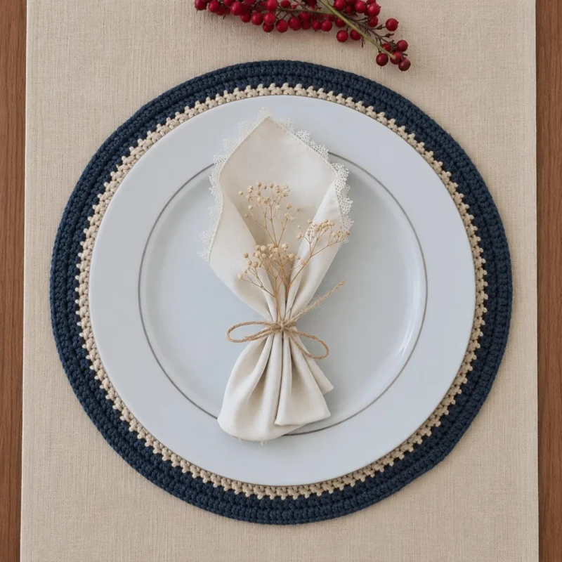 Coastal Earth Crochet Placemat & Coaster Set