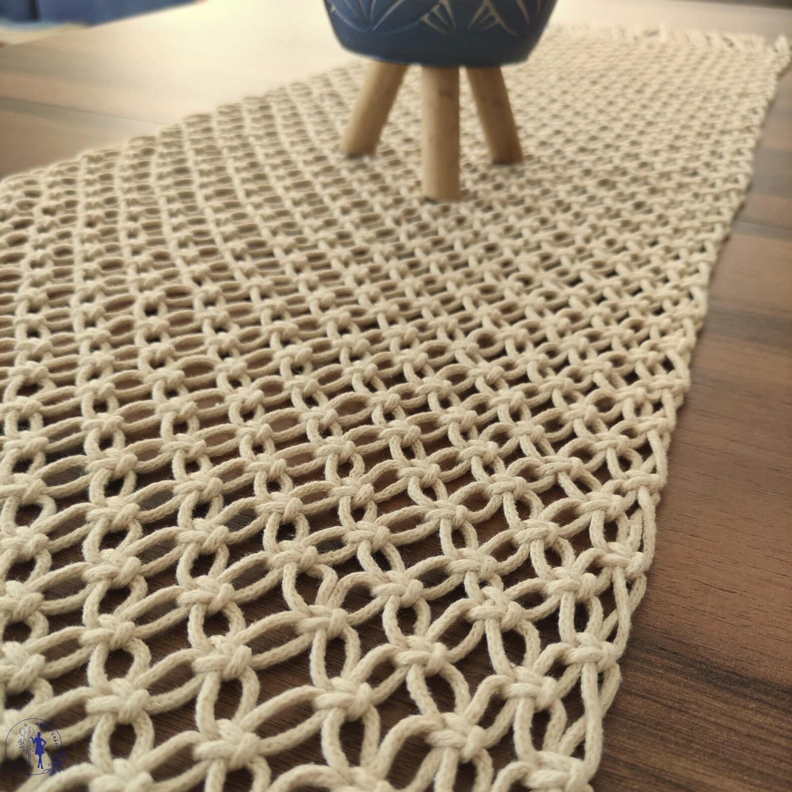 Handmade Cotton Macramé Boho Table Runner