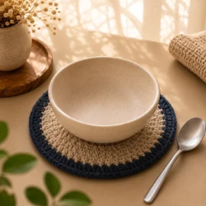 Coastal Earth Crochet Placemat & Coaster Set