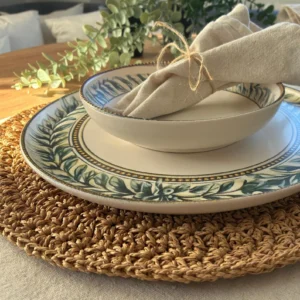 Hand Crocheted Star Pattern Paper Yarn Placemat Set