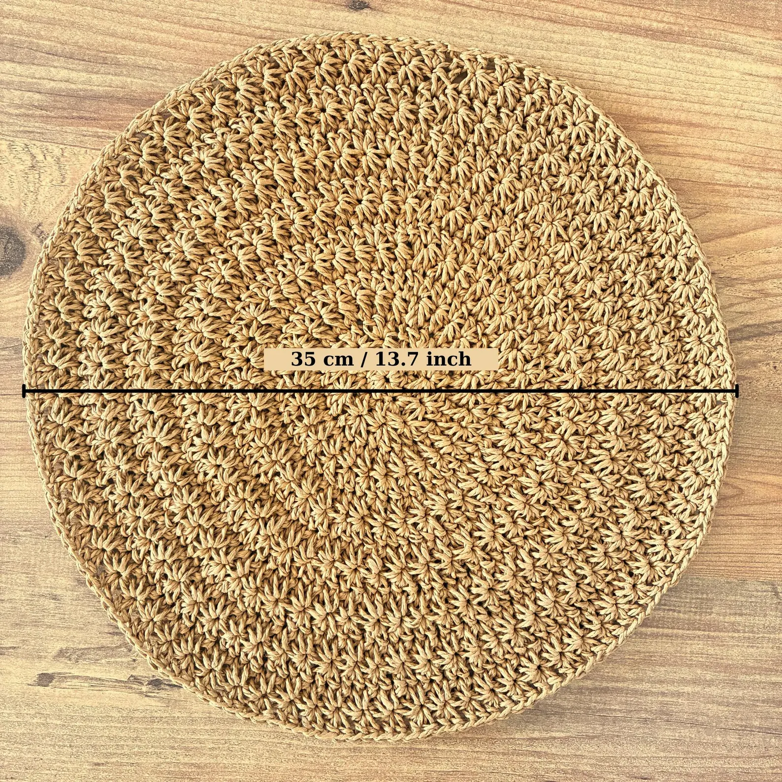 Hand Crocheted Star Pattern Paper Yarn Placemat Set