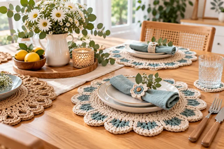 Handmade Crochet Placemats for a Cozy Table