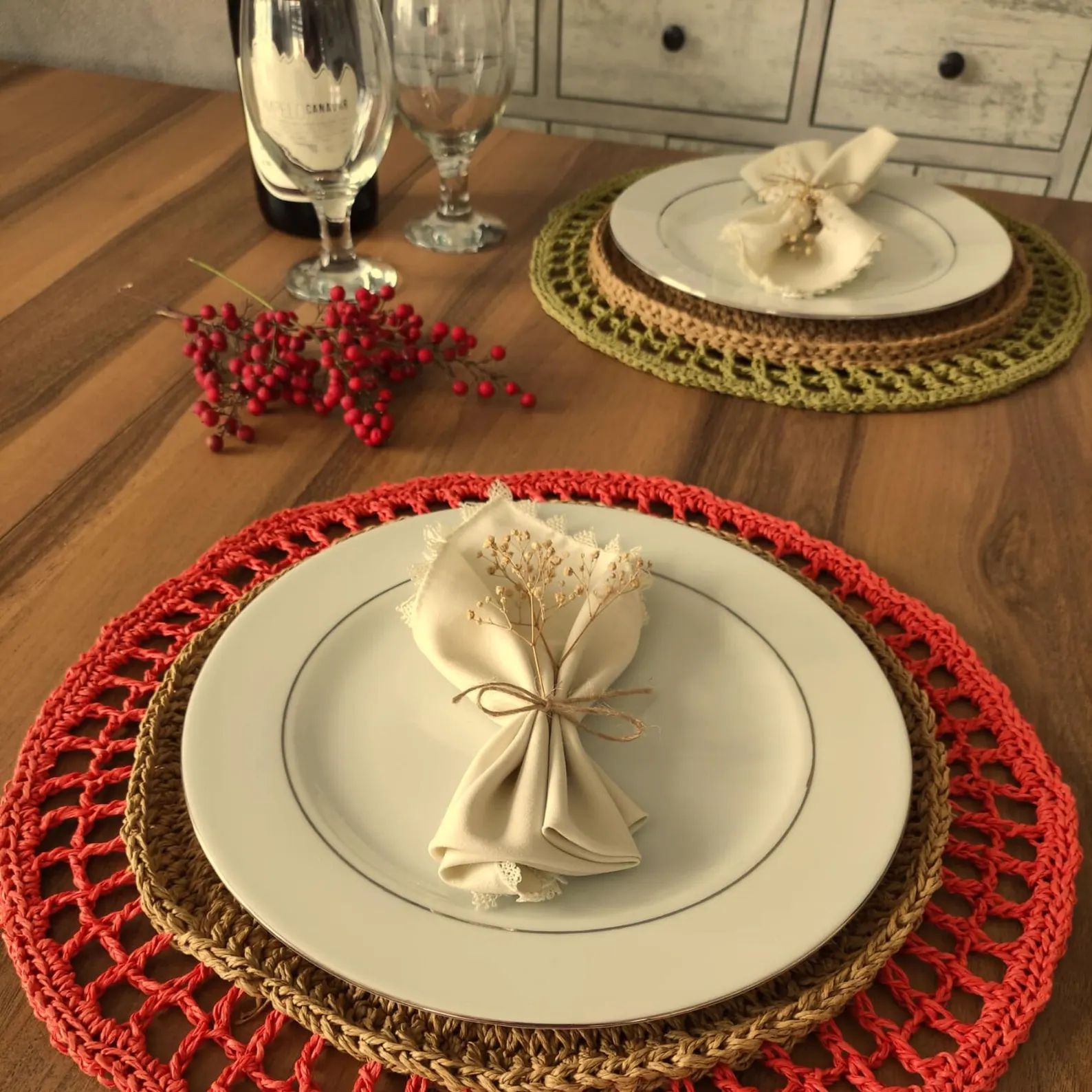 Handmade Crocheted Plate Placemat Set