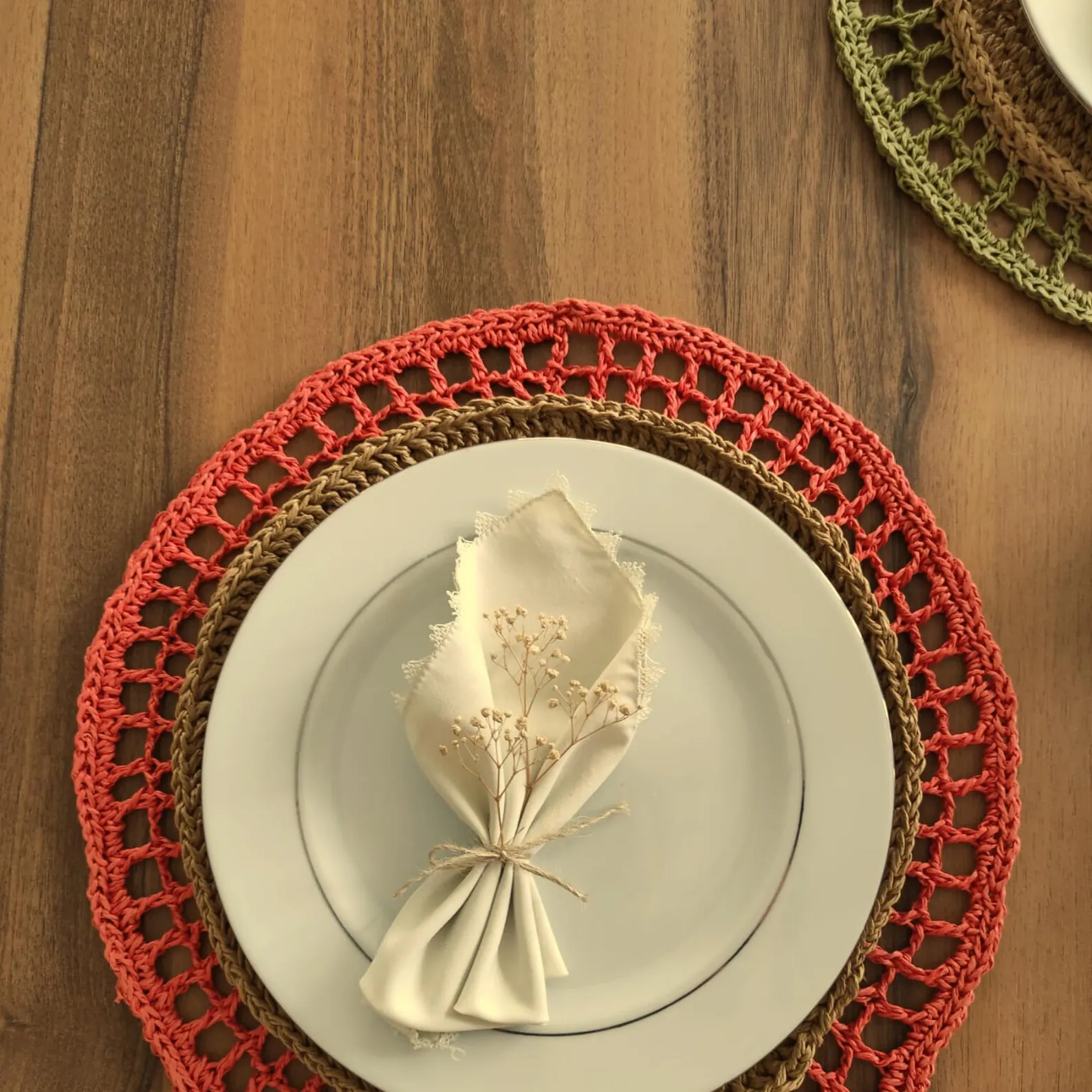 Handmade Crocheted Plate Placemat Set
