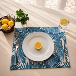 handmade-tropical-palm-leaf-fabric-placemat-set-x2 Handmade Tropical Palm Leaf Fabric Placemat Set